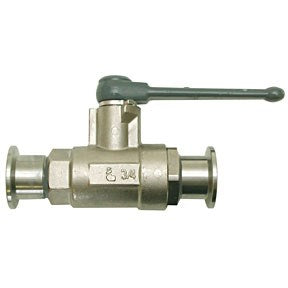 NW/KF 2-way ball valves, brass, nickel plated