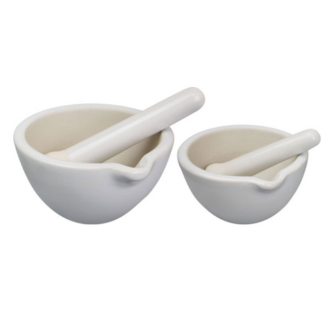 Mortar and pestle sets, porcelain