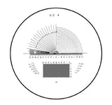 Scale reticle for peak measuring magnifiers, 10x 35mm