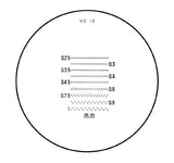 Scale reticle for peak measuring magnifiers, 10x 35mm
