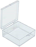 Square storage boxes, clear polystyrene