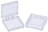 Square storage boxes, clear polystyrene