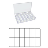 Large clear storage boxes with compartments, PS