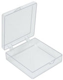 Square storage boxes, clear polystyrene