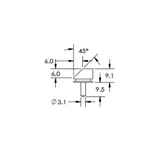 SEM low profile 45 deg. specimen mount, pin mount
