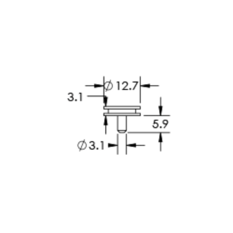 SEM forensic sampling specimen mount, short pin mount