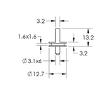 SEM double 90 deg. specimen mounts, pin mount