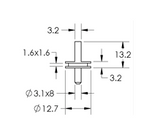 SEM double 90 deg. specimen mounts, pin mount