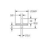 SEM double 90 deg. specimen mounts, short pin mount