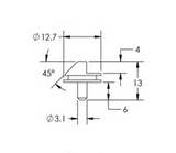 SEM low profile 45/90 deg. reduced height specimen mount, pin mount