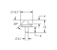 SEM low profile 45/90 deg. reduced height specimen mount, pin mount