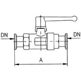 NW/KF 2-way in line ball valves, brass, nickel plated