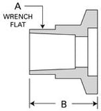 NW/KF flange adapters to female NPT thread, stainless steel