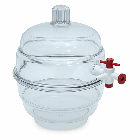 Vacuum desiccator and accessories, round