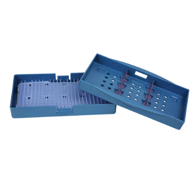 Plastic sterilisation instrument cases and mats