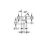 SEM 45/90 deg. small specimen mount, short pin mount