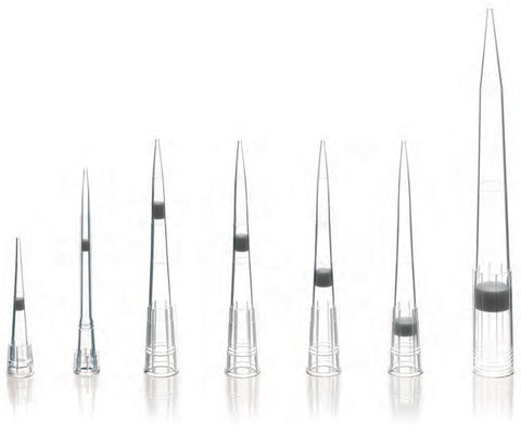 Pipette tips, universal fit low retention with filters
