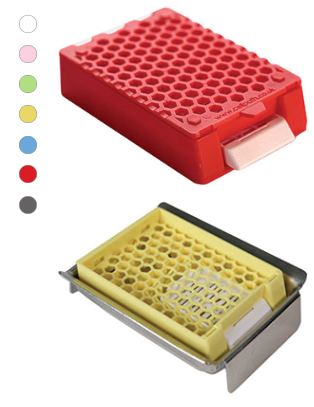 CellPath Super Mega mothership acetal polymer embedding cassettes, coloured