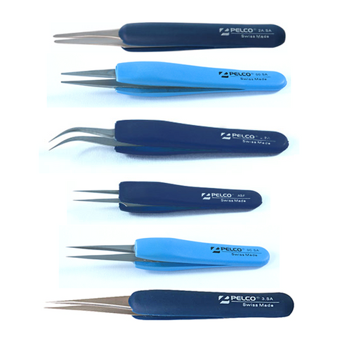 PELCO ESD safe soft grip ergonomic tweezers