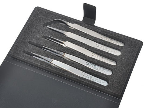 PELCO Pro high precision tweezers set, DLC coated