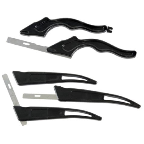 MicroKnife microtome blade handles and attachment tool