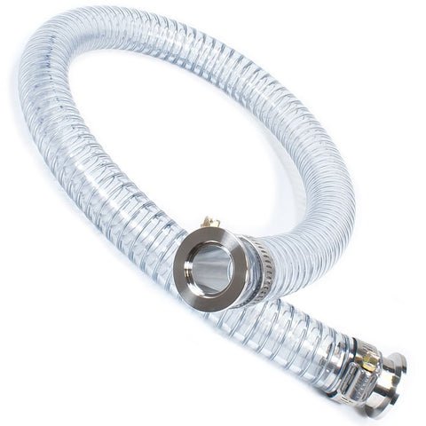 NW/KF hose flanges with wire reinforced PVC vacuum hose