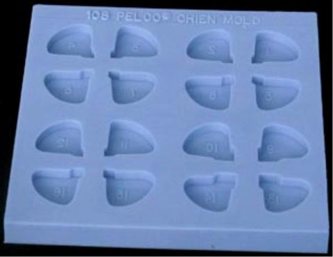 Chien embedding mould, silicone rubber, 16 cavities