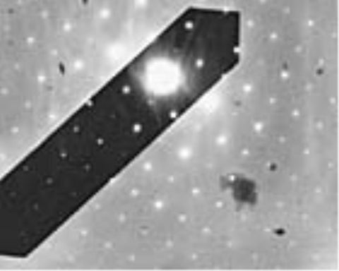 TEM/STEM diffraction standard for image rotation, molybdenum trioxide