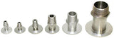 NW/KF flange adapters to male NPT thread, aluminium