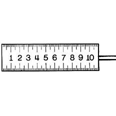 Micro measuring scale with handle, 10mm with 0.1mm divisions