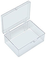 Small rectangular storage boxes, clear polystyrene