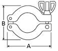 NW/KF 25 wing nut clamp, cast aluminium