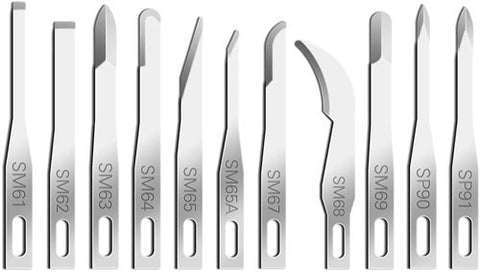 Miniature scalpel blades and handles