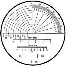 Scale reticles for measuring magnifiers, No.12