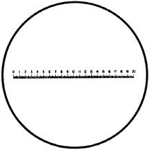 Scale reticles for measuring magnifiers, No.8
