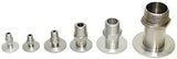 NW/KF flange adapters to male NPT thread, stainless steel